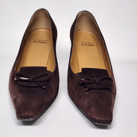 STUART WEITZMAN Brown Suede Kitten 2” Heel Shoes 6.5M - Picture 9 of 10